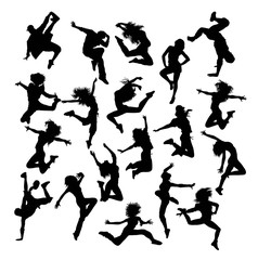 Hip Hop Dancing Silhouette, art vector design