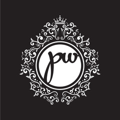 vintage circle initial logo