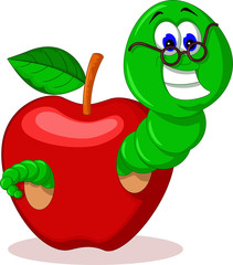 caterpillar and apple
