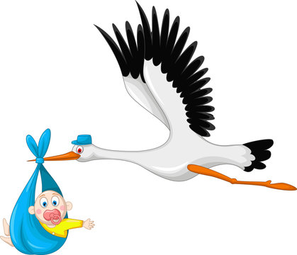 stork and baby