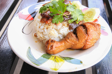 chicken leg with rice