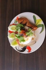 chicken leg with rice