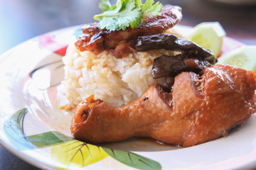 chicken leg with rice