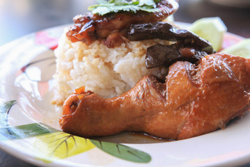 chicken leg with rice