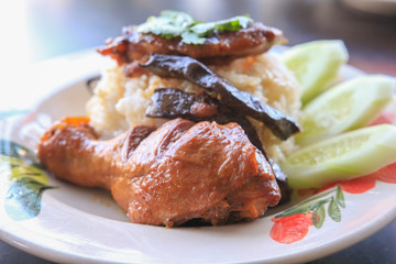 chicken leg with rice