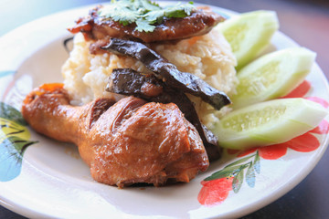 chicken leg with rice