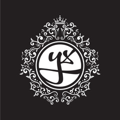 vintage circle initial logo