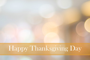 Happy thanksgiving on blur bokeh background