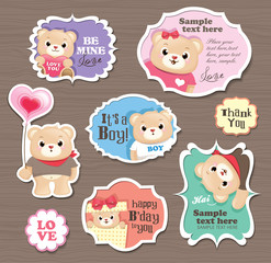 Teddy Bears gift tag/ sticker/ greeting card
