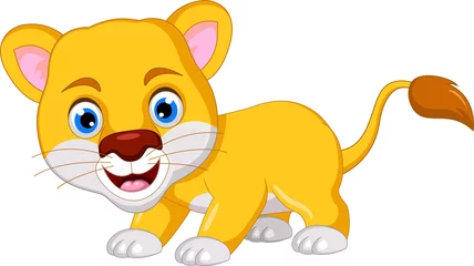 Crédence de cuisine en verre imprimé Lion lion cartoon posing