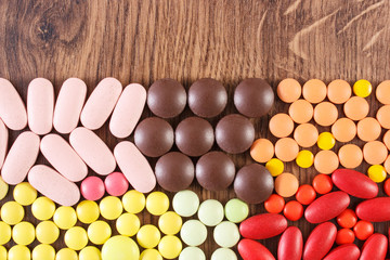Medical pills and capsules, health care concept