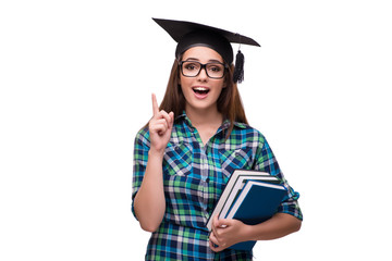 Young student isolated on the white background