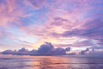Sunset at Batu Bolong Beach in Canggu, Bali, Indonesia