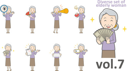Diverse set of elderly woman , EPS10 vector format vol.7