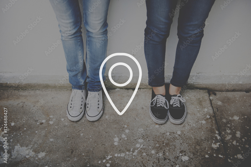 Poster location destination navigation pointer concept