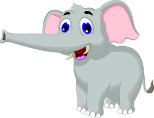 funny elephant cartoon posing for you design