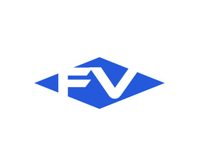 Simple Vector Modern Initial Letters Logo Croped in Diamond shape fv