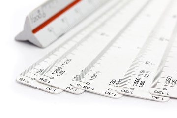 Ruler scale on white background