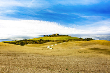 Landscape with hills and mountains in Tuscany
