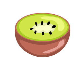 Half Kiwi Vector