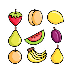 Fruits Icons Vectors