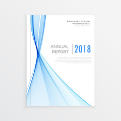 moden business brochure template with blue wave, annual report c