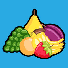 Mix Tasty Fruits Composition