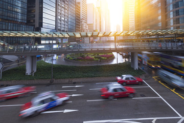 Fototapeta na wymiar Busy roads in Hong Kong