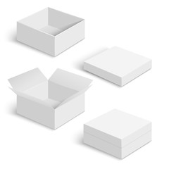 White square box vector templates set
