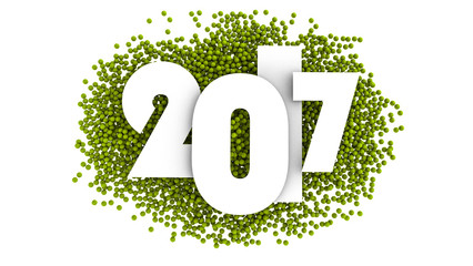 Happy new year 2017 Text Design. 3d illustration