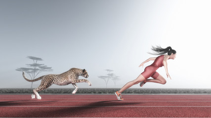 Woman competes with a cheetah © Orlando Florin Rosu
