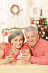 old couple celebrating new year