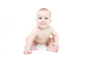 7 month baby girl in diaper