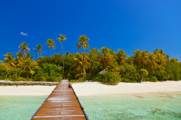Jetty and beach at Maldives