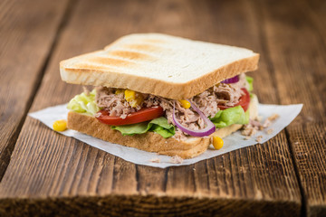 Homemade Tuna Sandwich (selective focus)