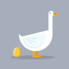 White goose and golden egg