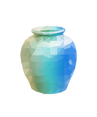polygon Earthenware jar