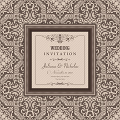 Wedding Invitation cards in an vintage-style brown.