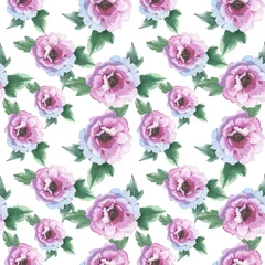 Meubelstickers Wildflower peony bloemenpatroon in een aquarel stijl geïsoleerd. Aquarelle wilde bloem voor achtergrond, textuur, wikkelpatroon, frame of rand. © yanushkov
