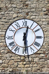 Fototapeta na wymiar The clock of Clock tower of Todi, Italy