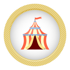 Circus tent colorful icon