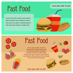 Fast food banner flat