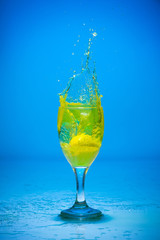 Water splash in the glass