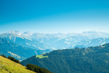 Fototapeta premium A Swiss landscape showing the mountains (alps)