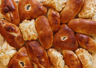 Background from the baked crisp pies