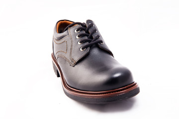 black leather shoes