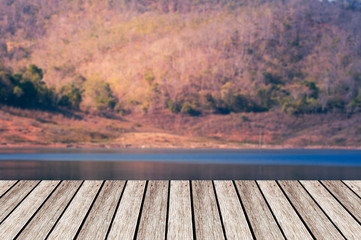 Wood background on A from boat to the hill at countryside of Nan