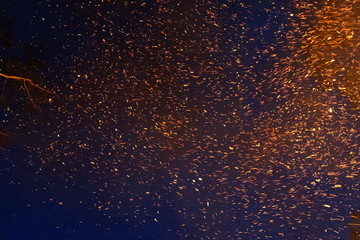 Obraz premium bonfire sparkes up into the sky