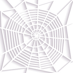 Paper spider web. Spiral orb  type. Halloween decoration. Icon.