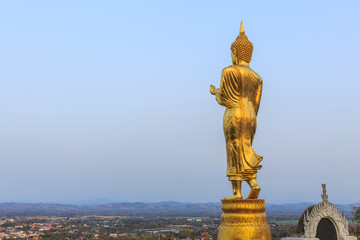 Golden Buddha image of Wat Phra That Khao Noi, Buddhist Temple a